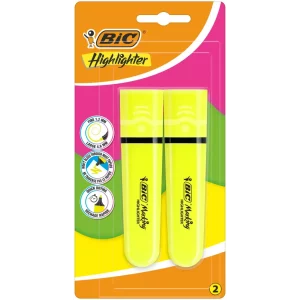 BIC HIGHLIGHT LITTE KELTAINEN KOROSTUSKYNÄ 2KPL