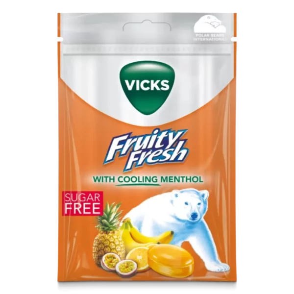 VICKS FRUITY FRESH SOKERITON KURKKUPASTILLI 72G