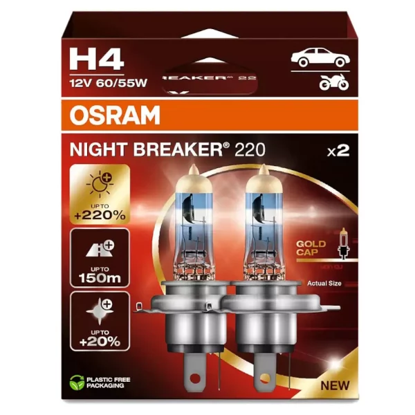 OSRAM NIGHTBREAKER H4+220X2 LASER PARI