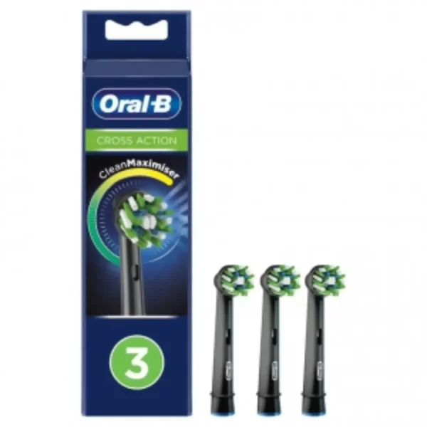 ORAL-B CROSS ACTION VAIHTOHARJAT MUSTA 3KPL