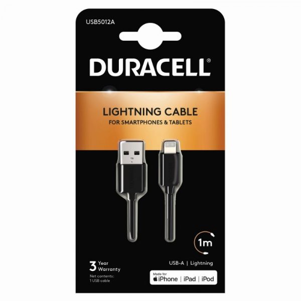 DURACELL APPLE LIGHTNING KAAPELI 1 M MUSTA - Image 3