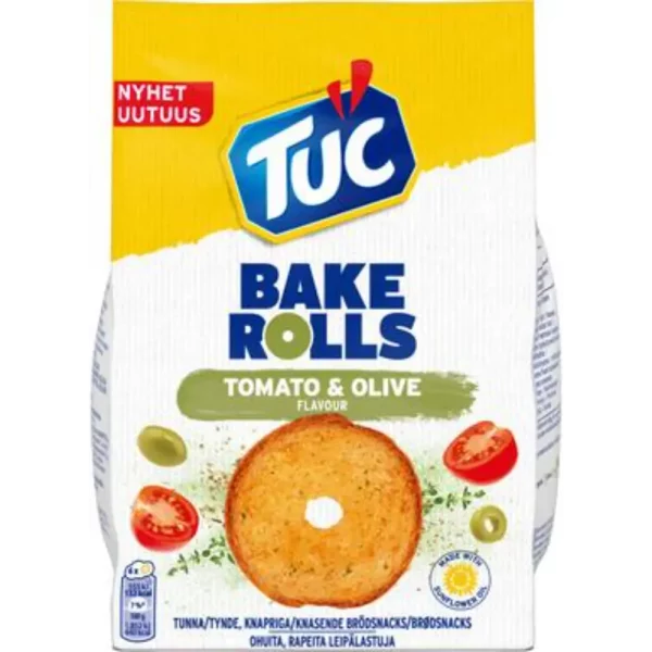 TUC BAKE ROLLS TOMATO&;OLIVE 150G