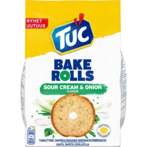 TUC BAKE ROLLS SOUR CREAM & ONION150G SUOLAKEKSIT