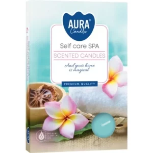 AURA TUOKSULÄMPÖKYNTTILÄ SELF CARE SPA 6 KPL