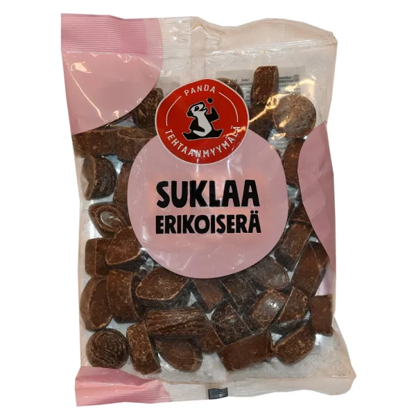 PANDA SUKLAAKONVEHTIPUSSI ERIKOISERÄ 500G Herkullinen pussi erikoiserän suklaita erikoiseen hintaan! Maistuva sekoitus kaikenikäisille herkkusuille! :) 500 g