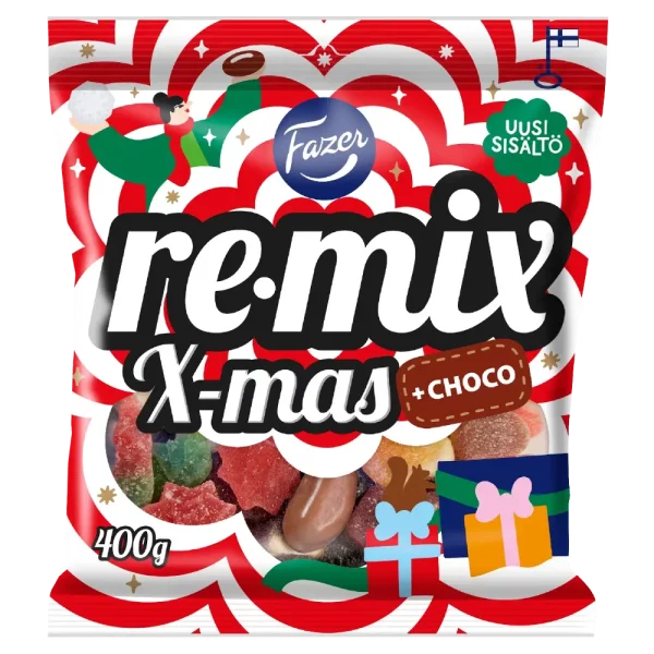 FAZER REMIX X-MAS+CHOCO 400G KARKKIPUSSI