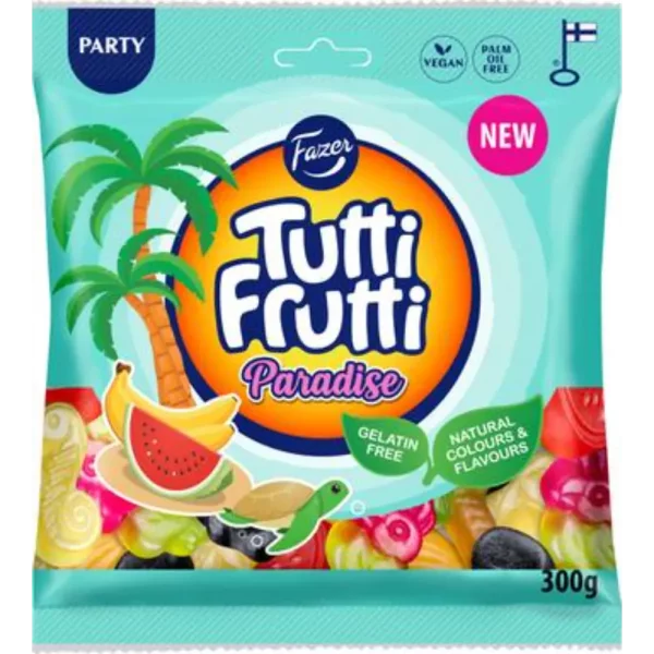 FAZER TUTTI FRUTTI PARADISE KARKKIPUSSI 300G