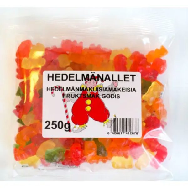 TIVOLI HEDELMÄNALLET 250G KARKKIPUSSIT