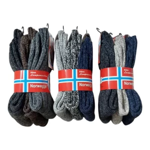 VILLASUKAT NORWEGGE 3-PACK ERI VÄREJÄ