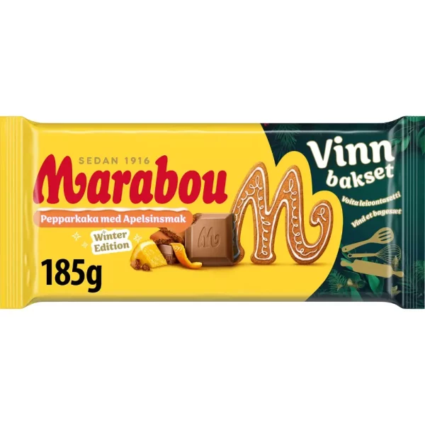 MARABOU PIPARKAKKU APPELSIINI 185G SUKLAALEVY