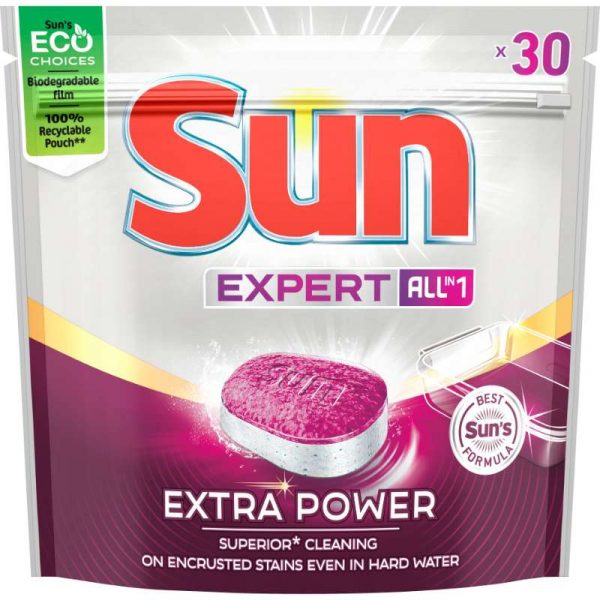 SUN ALL-IN-1 EXPERT EXTRA POWER 30 KPL KONETISKITABLETTI