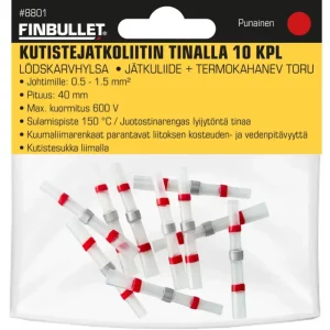 KUTISTEJATKOLIITIN TINALLA PUNAINEN 0.5-1.0mm2 10 KPL