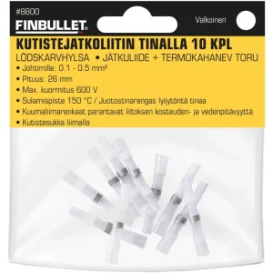 KUTISTEJATKOLIITIN TINALLA VALKOINEN 0.25-0.34mm2 10 KPL