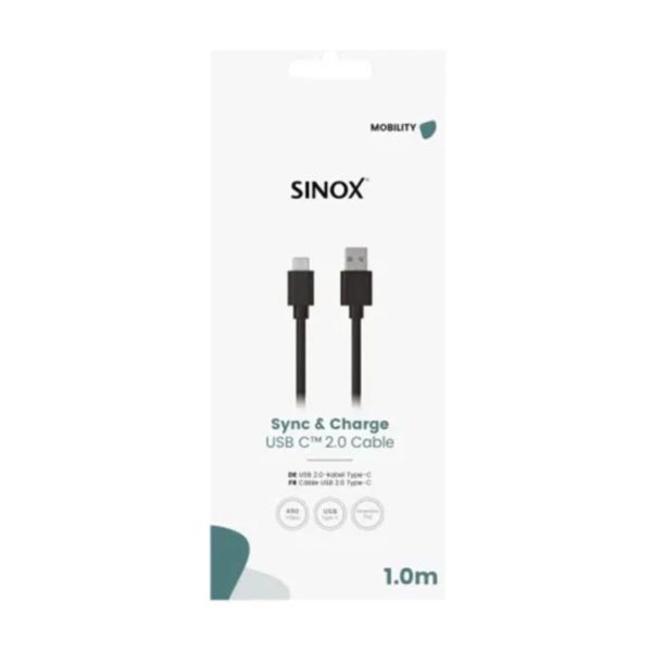 SINOX USB A-C KAAPELI 1M MUSTA